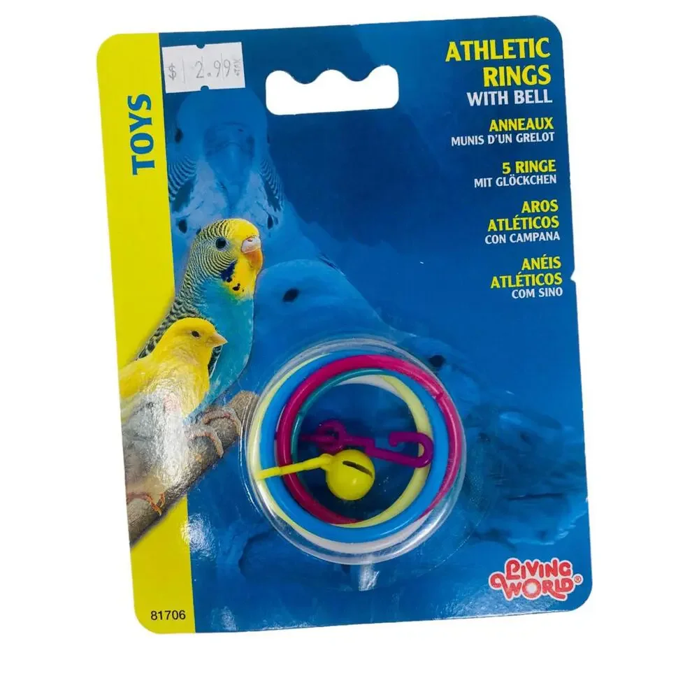 LM Living World Athletic Rings with Bell Bird Toy Athletic Rings with Bell Bird